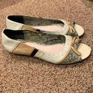 Bobbi Blu Kassidy Leather Size 9 Leather fabric open toe ballet Slip On Flats